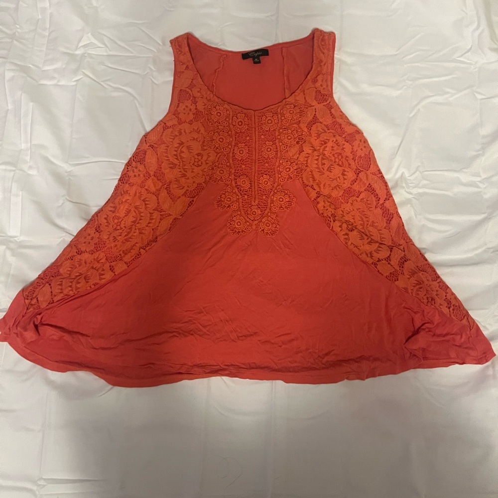 Women's Coral Lace Tank Top